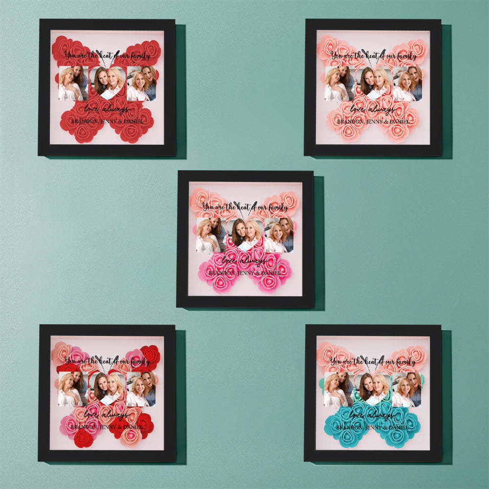 Personalisierter Foto-blumen-schattenkasten, Muttertagsgeschenk - dephotoblanket