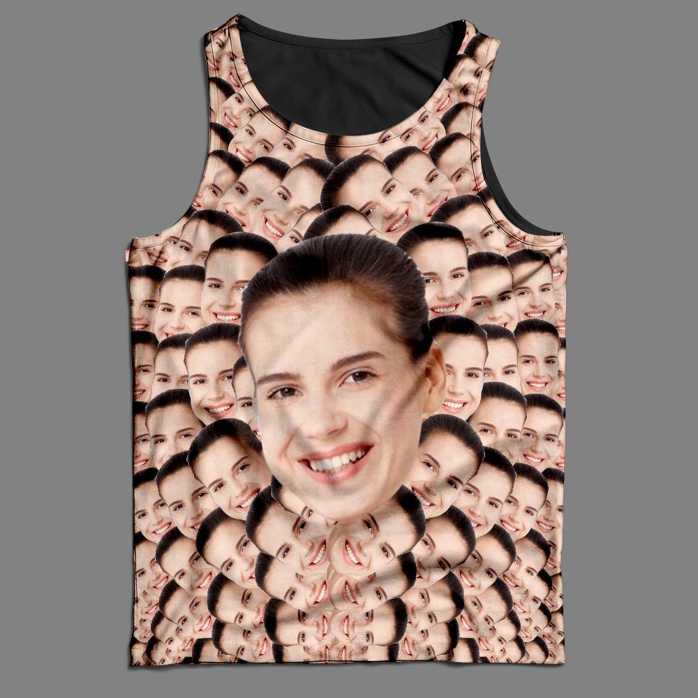 Benutzerdefiniertes „my Face All Over Print“-t-shirt Mit Mash-face-foto-tanktop - dephotoblanket