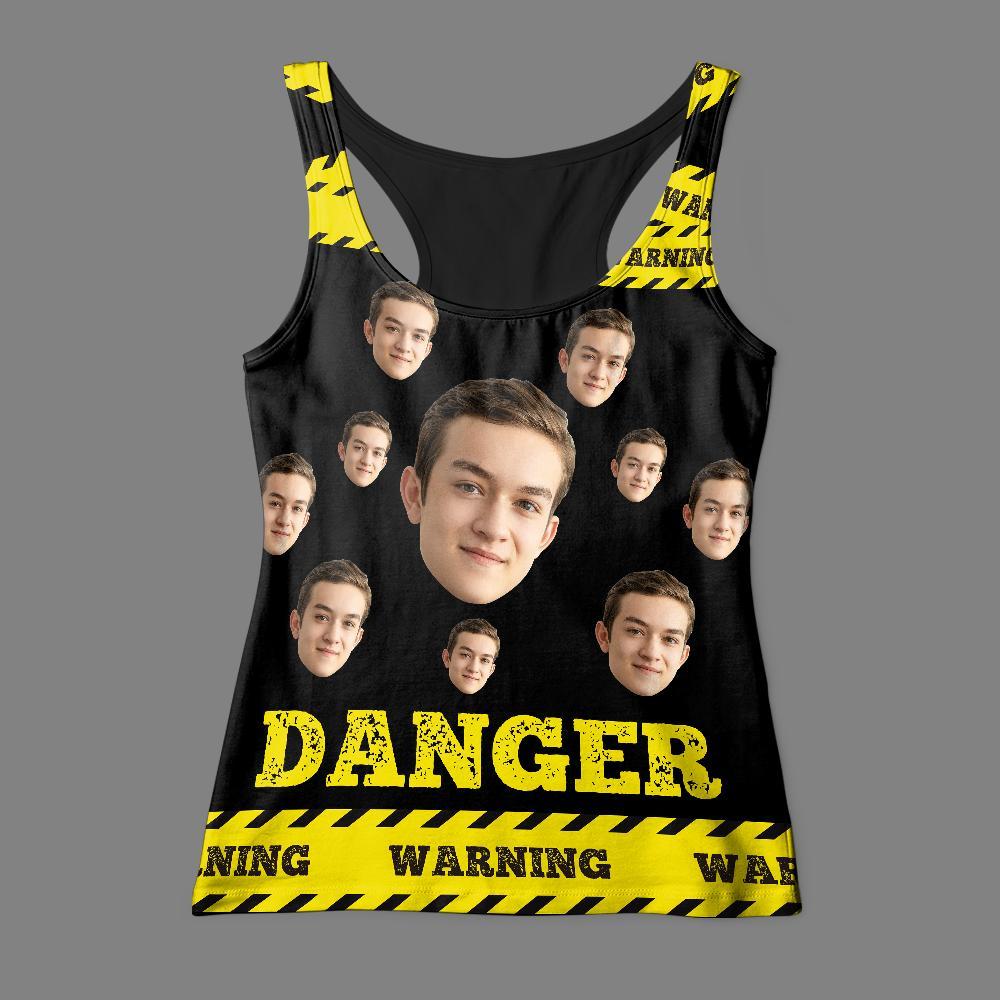 Benutzerdefiniertes Gesichts-tanktop „danger“. - dephotoblanket