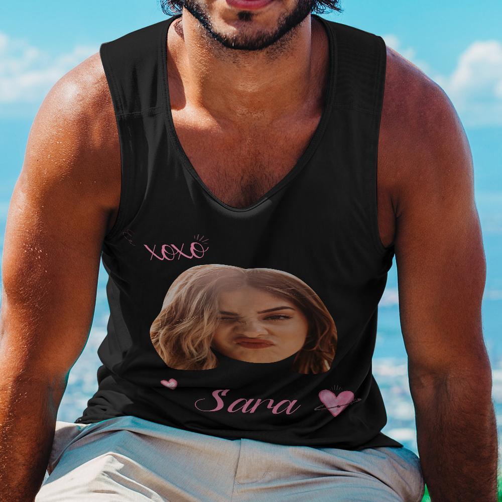Benutzerdefiniertes Gesichts-tanktop. Personalisiertes Tanktop Mit Bild - dephotoblanket