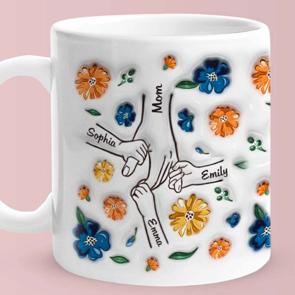 Halten Sie Mich Fest, Halten Sie Mich Sicher – Personalisierte, Individuell Bedruckte Tasse Mit 3d-effekt Für Die Familie - dephotoblanket
