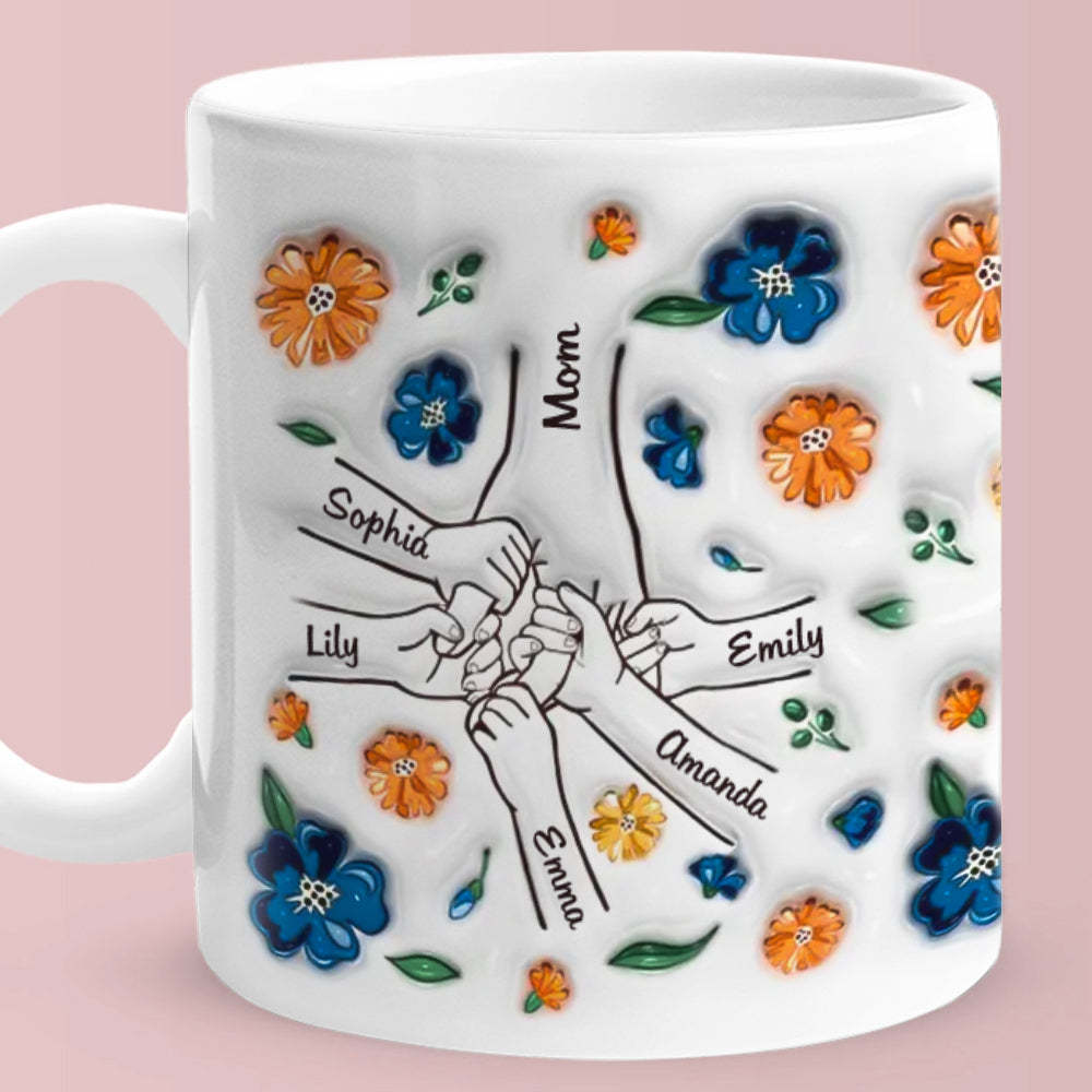 Halten Sie Mich Fest, Halten Sie Mich Sicher – Personalisierte, Individuell Bedruckte Tasse Mit 3d-effekt Für Die Familie - dephotoblanket