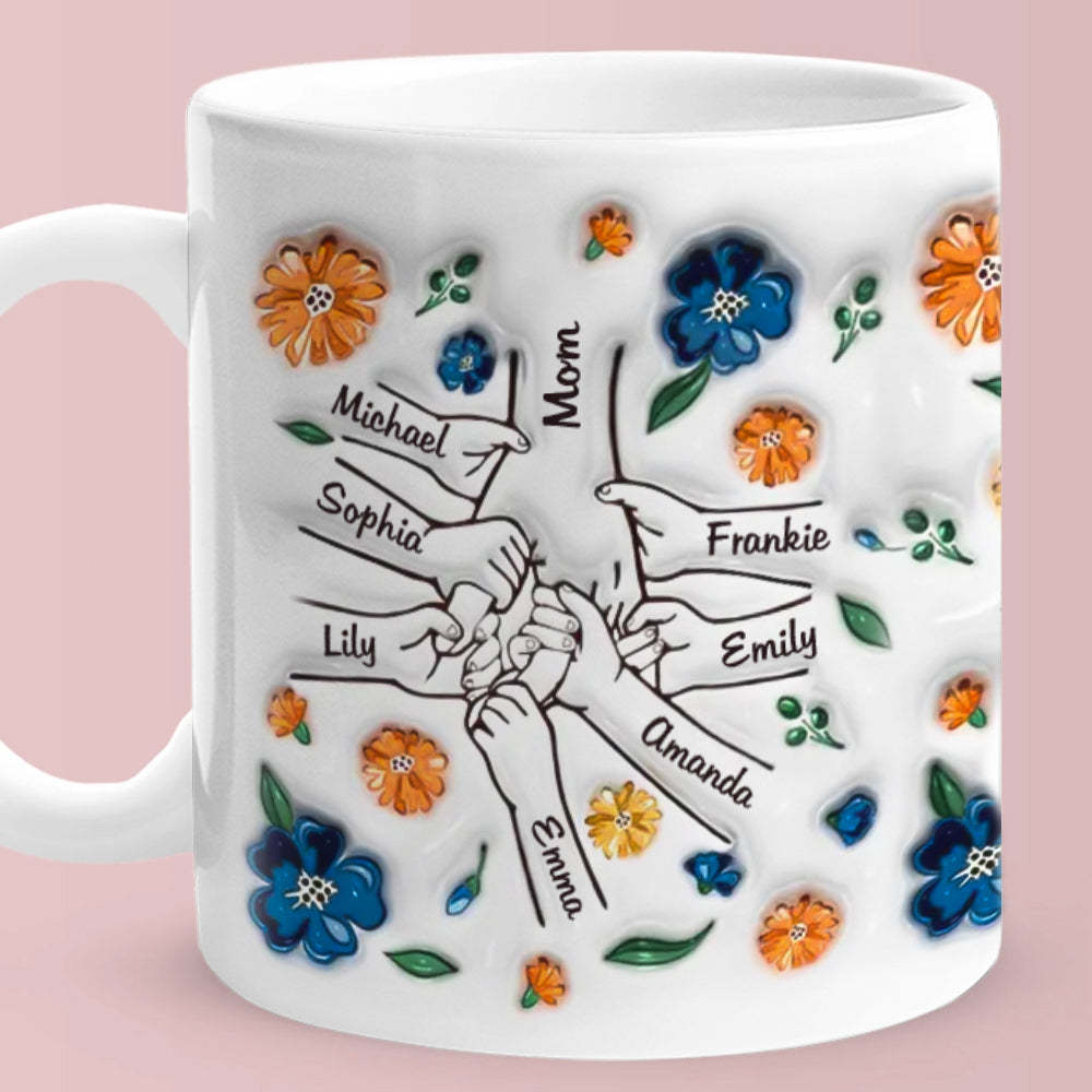 Halten Sie Mich Fest, Halten Sie Mich Sicher – Personalisierte, Individuell Bedruckte Tasse Mit 3d-effekt Für Die Familie - dephotoblanket
