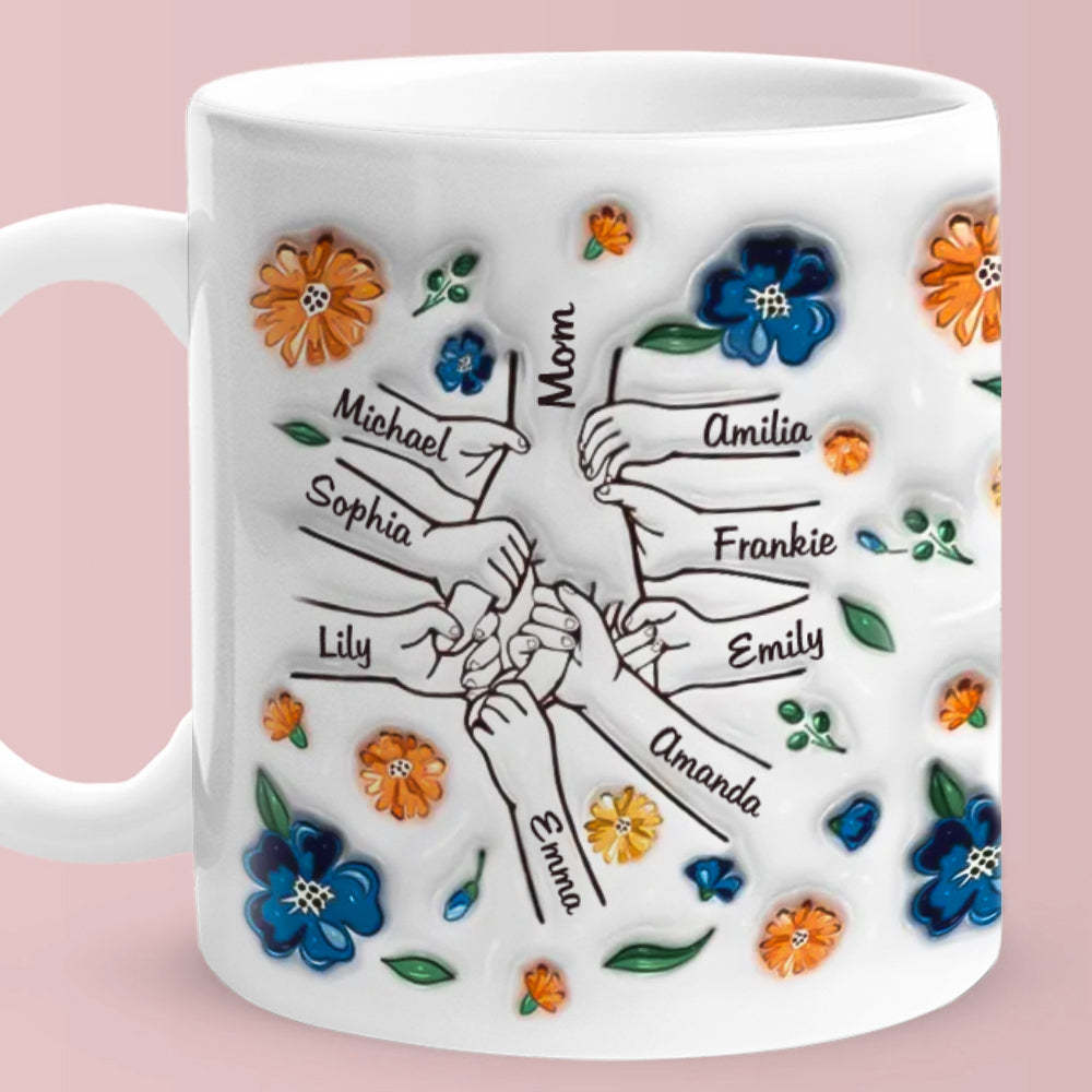 Halten Sie Mich Fest, Halten Sie Mich Sicher – Personalisierte, Individuell Bedruckte Tasse Mit 3d-effekt Für Die Familie - dephotoblanket