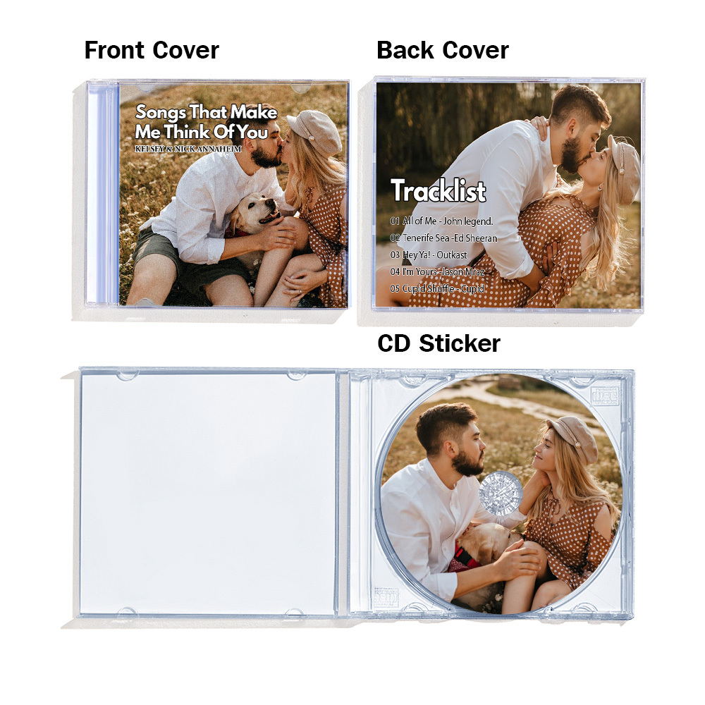 Individuelle Cd- Und Jewel-case-lieder | Valentinstag, Jahrestag, Hochzeitsgeschenk, Individuelles 5/10/16 Songs Cd Mixtape | Personalisiertes, Individuelles Cd-album - dephotoblanket
