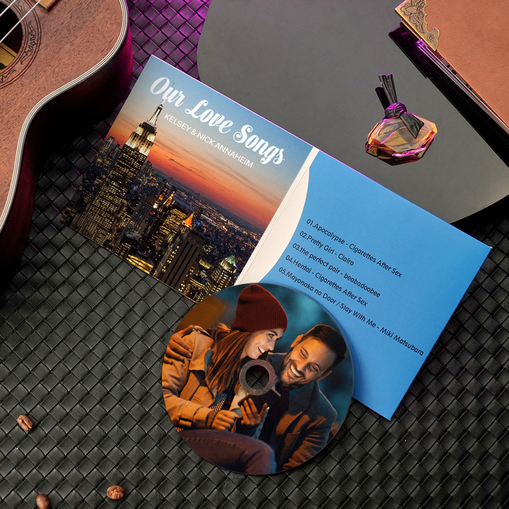 Benutzerdefinierte Fotohülle Foto-cd-mixtape Wähle 5/10/16 Songs Mixtape-cd Musikgeschenk Für Sie/ihn - dephotoblanket