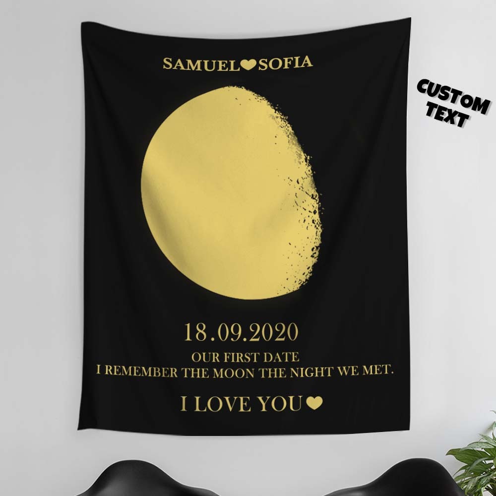 Personalisierte Mondphasen-wandteppich-geschenke Für Ihr Zuhause Als Wanddekoration - dephotoblanket