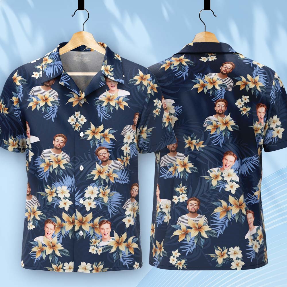Individuelle Vintage-hawaii-hemden Mit 1–3 Fotos, Individuelle Button-down-hemden - dephotoblanket