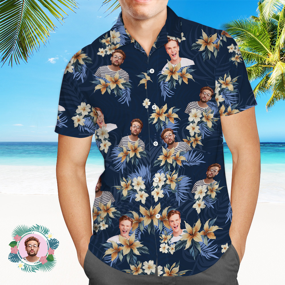 Individuelle Vintage-hawaii-hemden Mit 1–3 Fotos, Individuelle Button-down-hemden - dephotoblanket