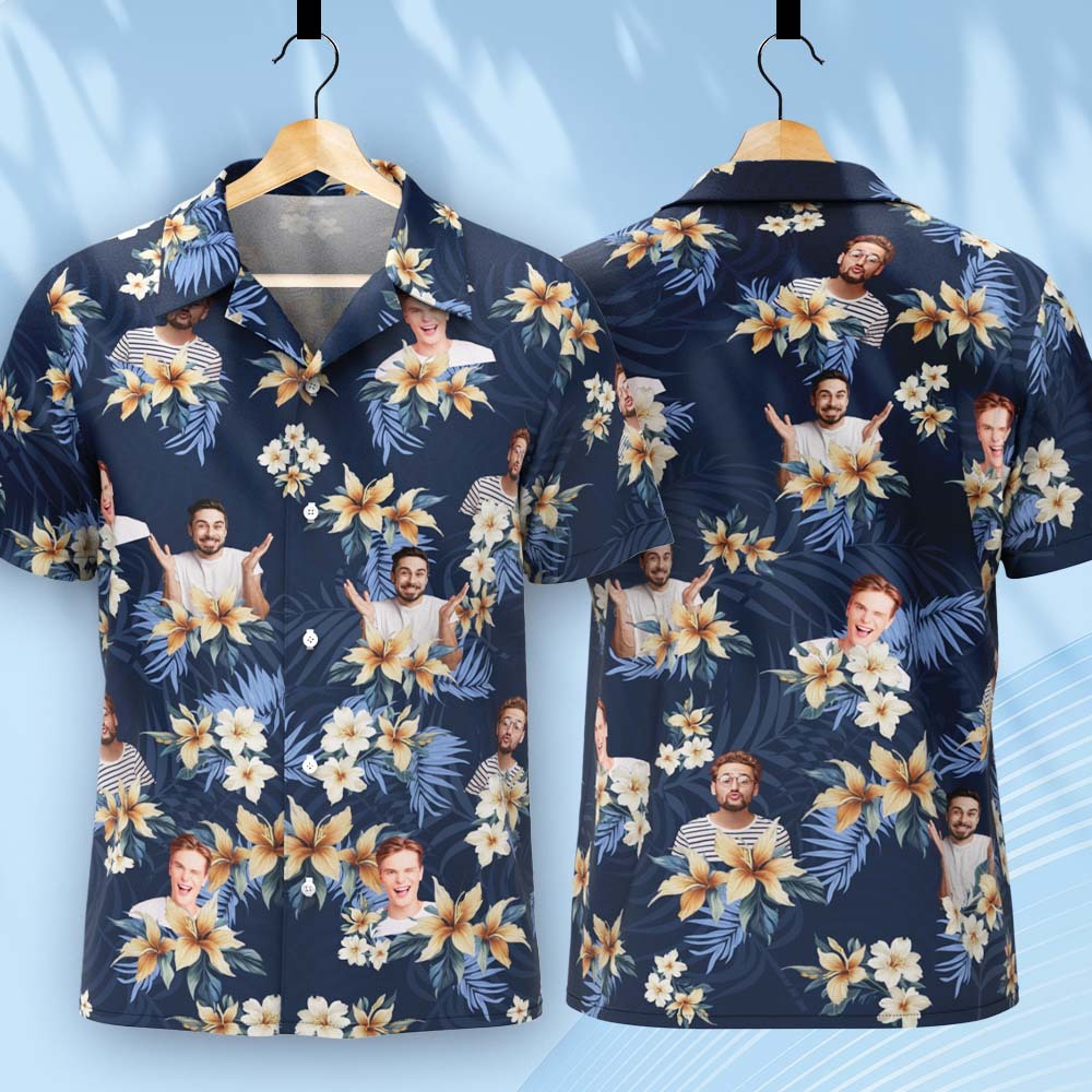 Individuelle Vintage-hawaii-hemden Mit 1–3 Fotos, Individuelle Button-down-hemden - dephotoblanket