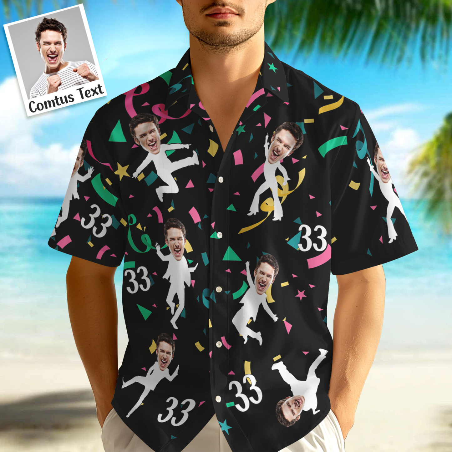 Custom Button-down Shirts Brithday Hawaiian Shirts Brithday Gifts For Him - dephotoblanket