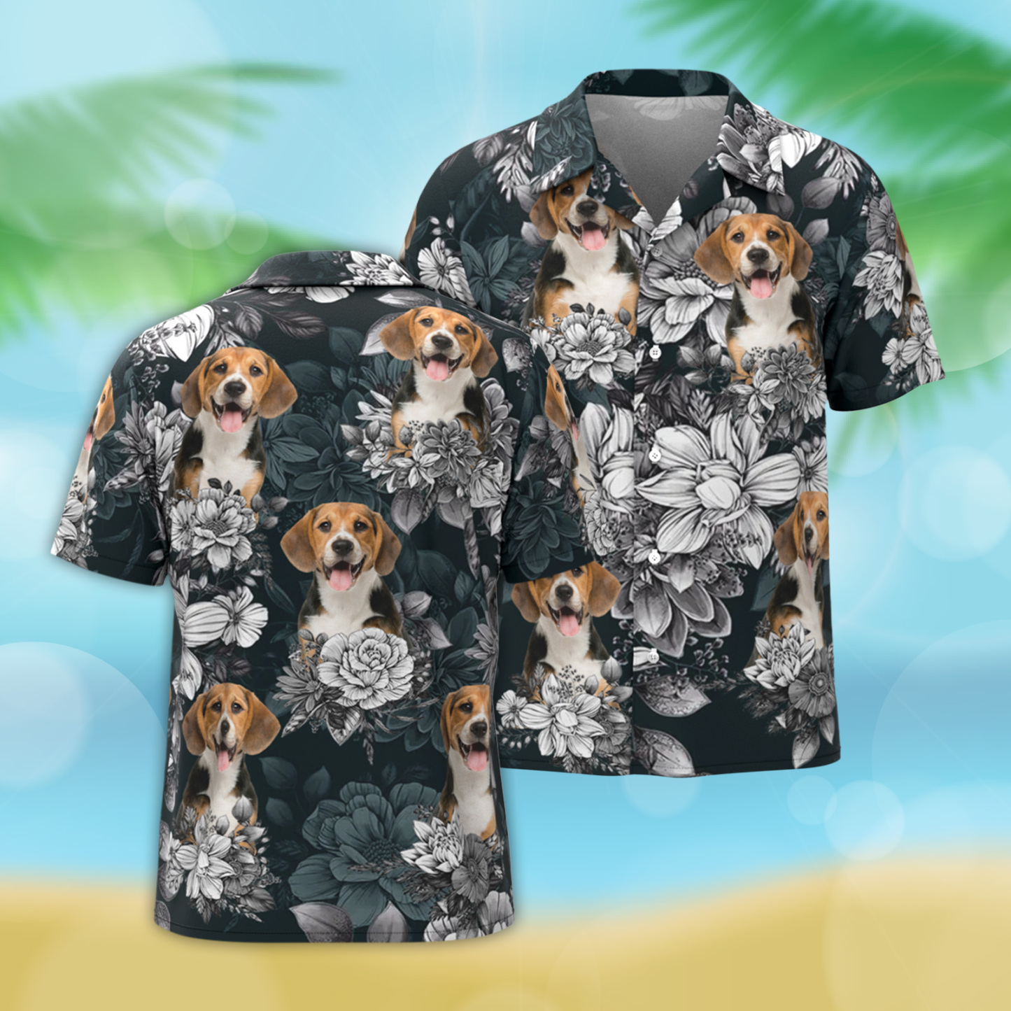 Personalisiertes Hawaii-hemd Mit Haustiergesicht, Personalisiertes Rosen-hawaii-hemd, Hawaii-hemd Mit All-over-print Für Männer - dephotoblanket