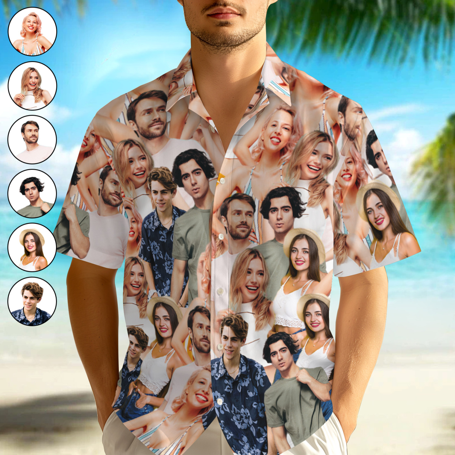 Benutzerdefinierte Vintage-foto-button-down-hemden, Individuelles Hawaiianisches Aloha-hemd Mit 3–6 Fotos, Geschenk Für Männer - dephotoblanket