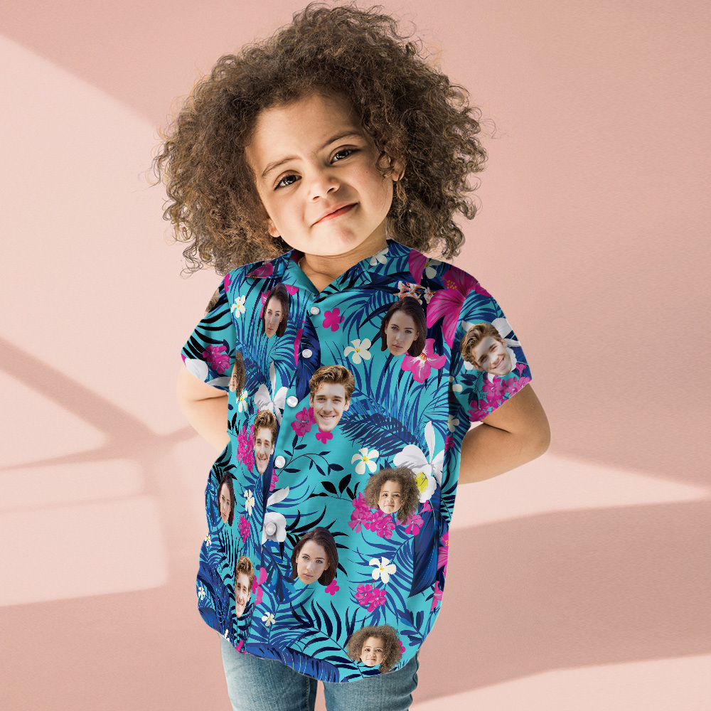 Benutzerdefiniertes Hawaii-hemd Mit Gesicht, Personalisiertes Hawaii-hemd-logo, All-over-print, Hawaii-hemd Als Geschenk Für Familienliebhaber - dephotoblanket