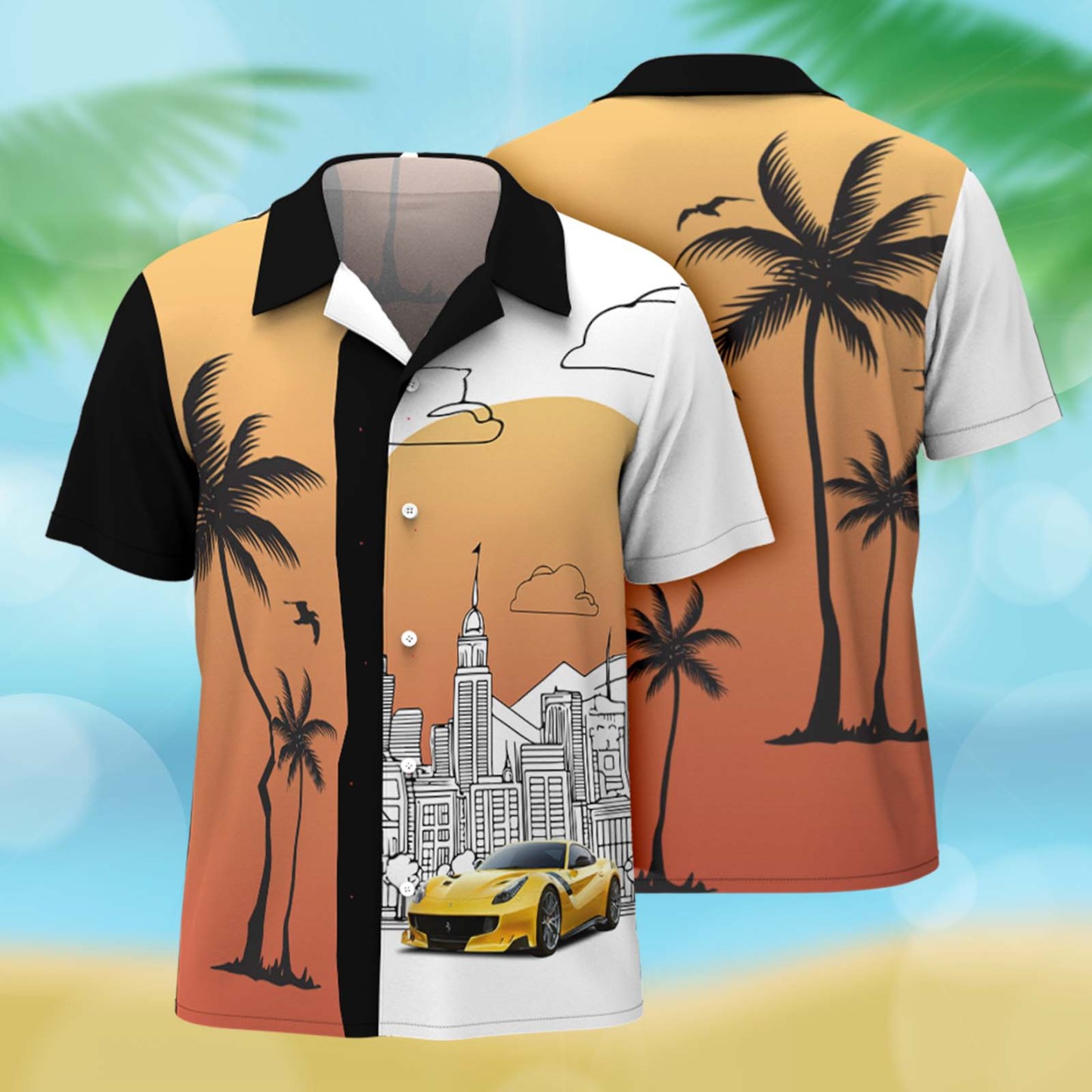 Autoliebhaber – Muscle-cars Für Männer, Ehemann – Personalisiertes Foto-hawaii-shirt - dephotoblanket