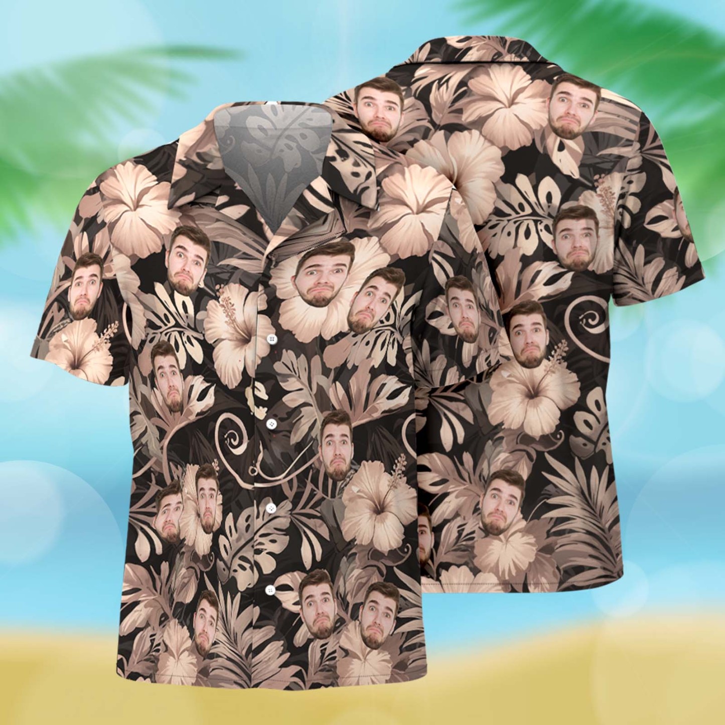 Benutzerdefiniertes Hawaii-shirt Mit Gesicht, Portrait-gesicht-hawaii-shirt, Lustiges Hawaii-shirt - dephotoblanket
