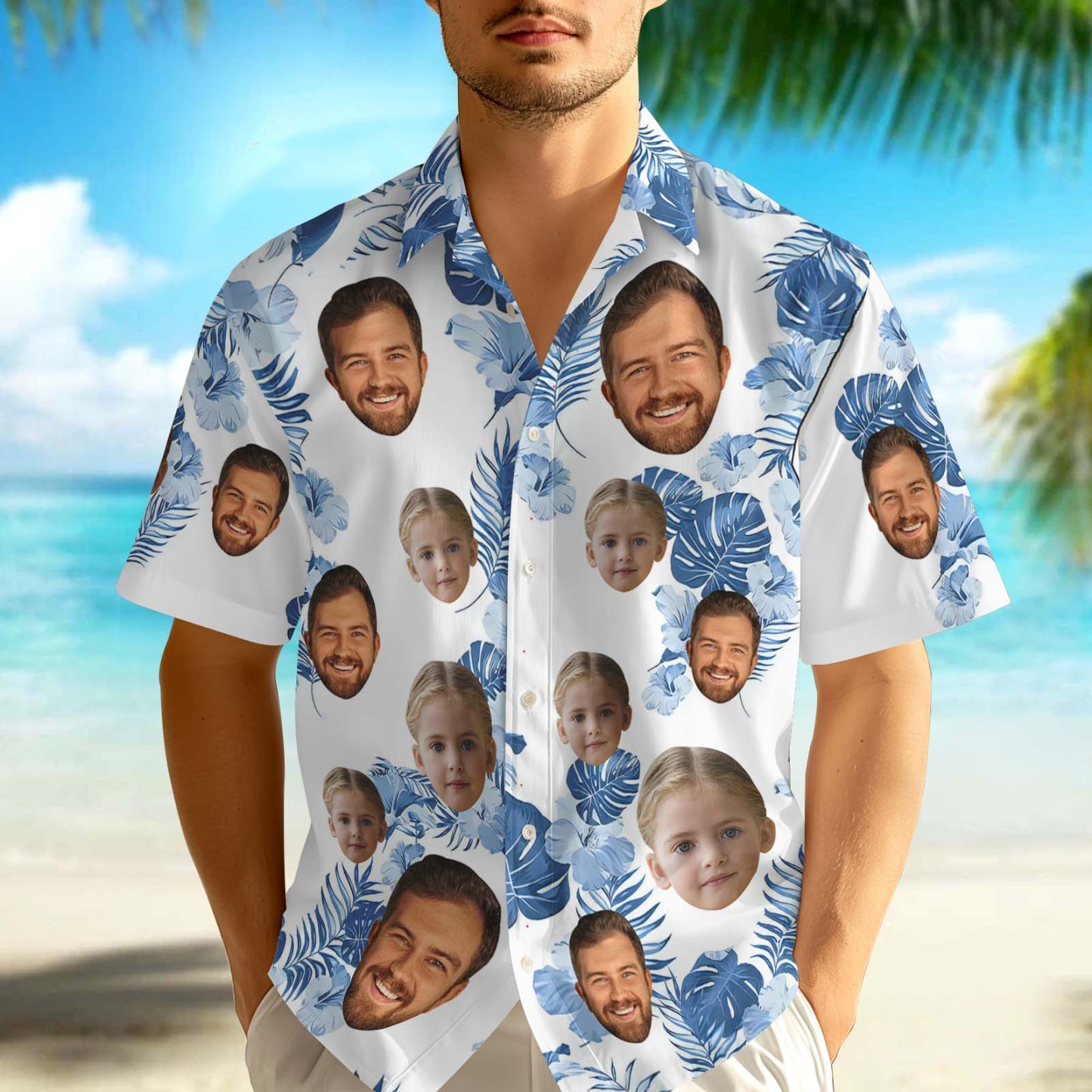Benutzerdefinierte Foto Lustige Kinder - Personalisierte Hawaii-shirt - dephotoblanket