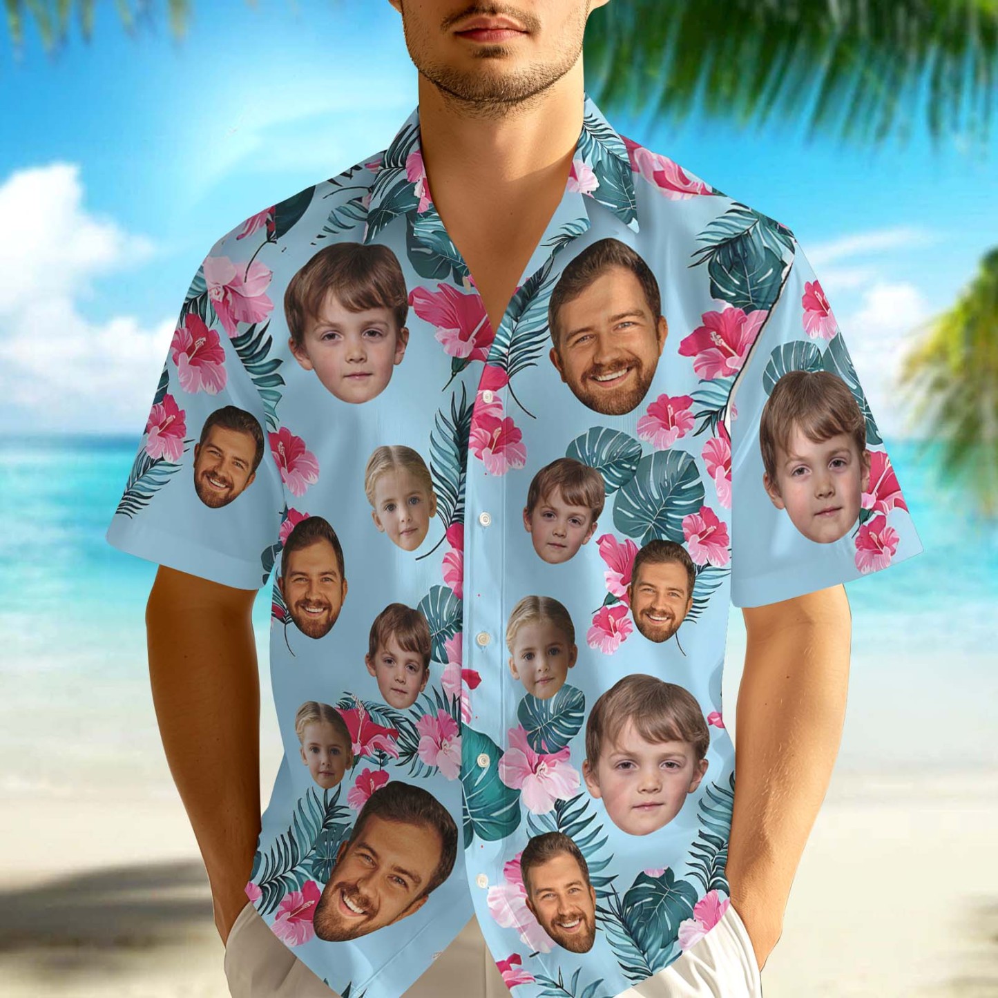 Benutzerdefinierte Foto Lustige Kinder - Personalisierte Hawaii-shirt - dephotoblanket