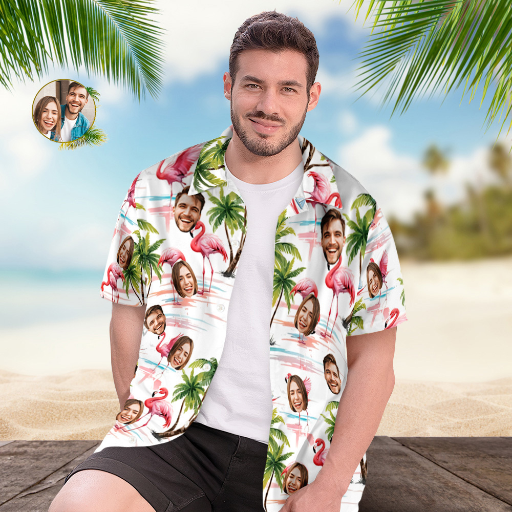 Benutzerdefinierte Hawaii-shirt Mit Gesicht, Portrait Gesicht Hund Katze Baby Hawaii-shirt Für Männer Frauen, Hawaii-shirt Mit Hund, Lustige Hawaii-shirt - dephotoblanket