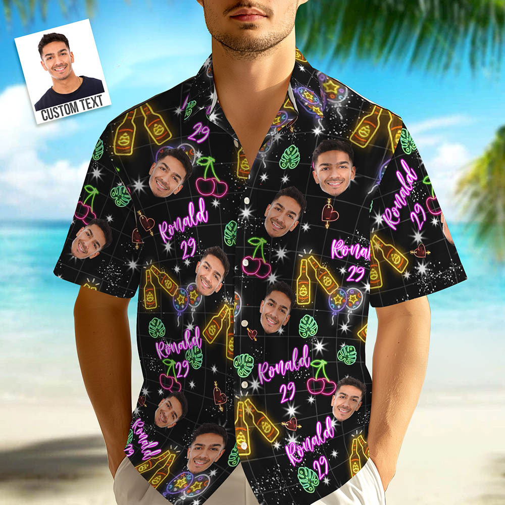 Personalisiertes Geburtstags-Neon-Shirt - dephotoblanket