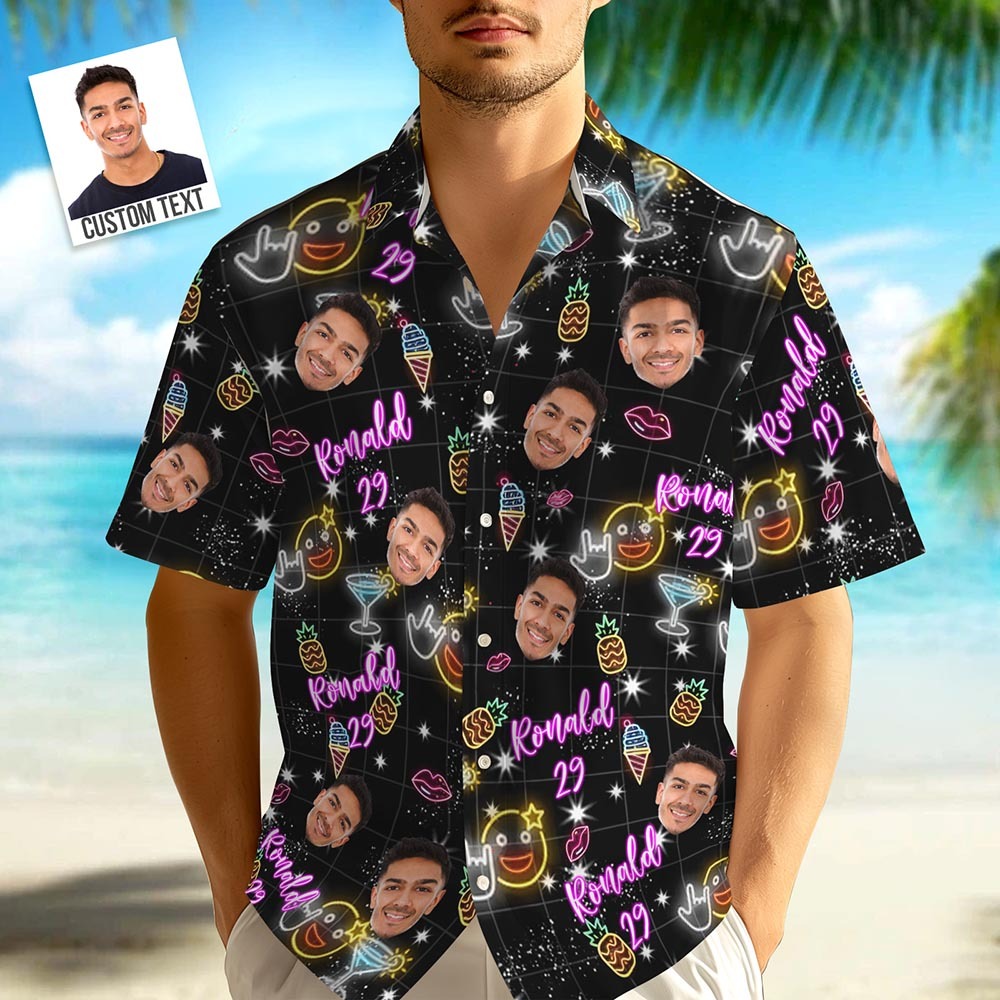 Personalisiertes Geburtstags-Neon-Shirt - dephotoblanket