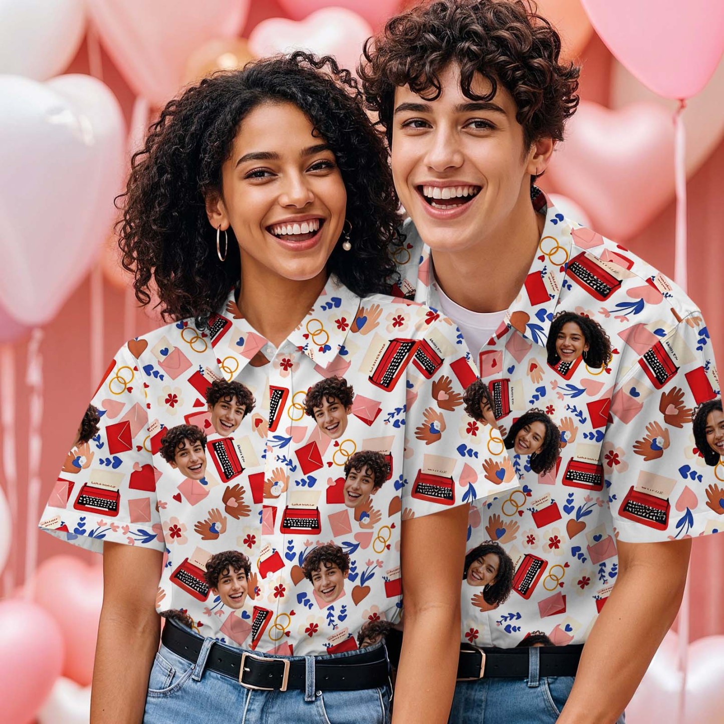 Personalisiertes Valentinstags-verlobungsring- Und Liebesbrief-hawaii-hemd Für Paare. Das Beste Passende Valentinstags-hemd Aller Zeiten - dephotoblanket