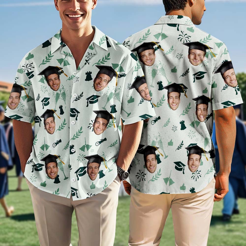 Individuelles Hawaii-Shirt für Senioren – Explosive Grad-Energie mit Ihrem Gesicht - dephotoblanket