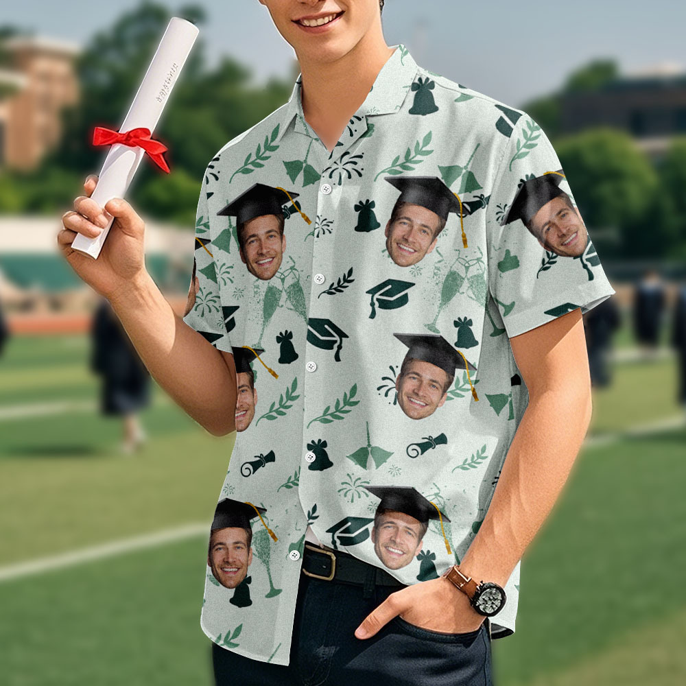 Individuelles Hawaii-Shirt für Senioren – Explosive Grad-Energie mit Ihrem Gesicht - dephotoblanket