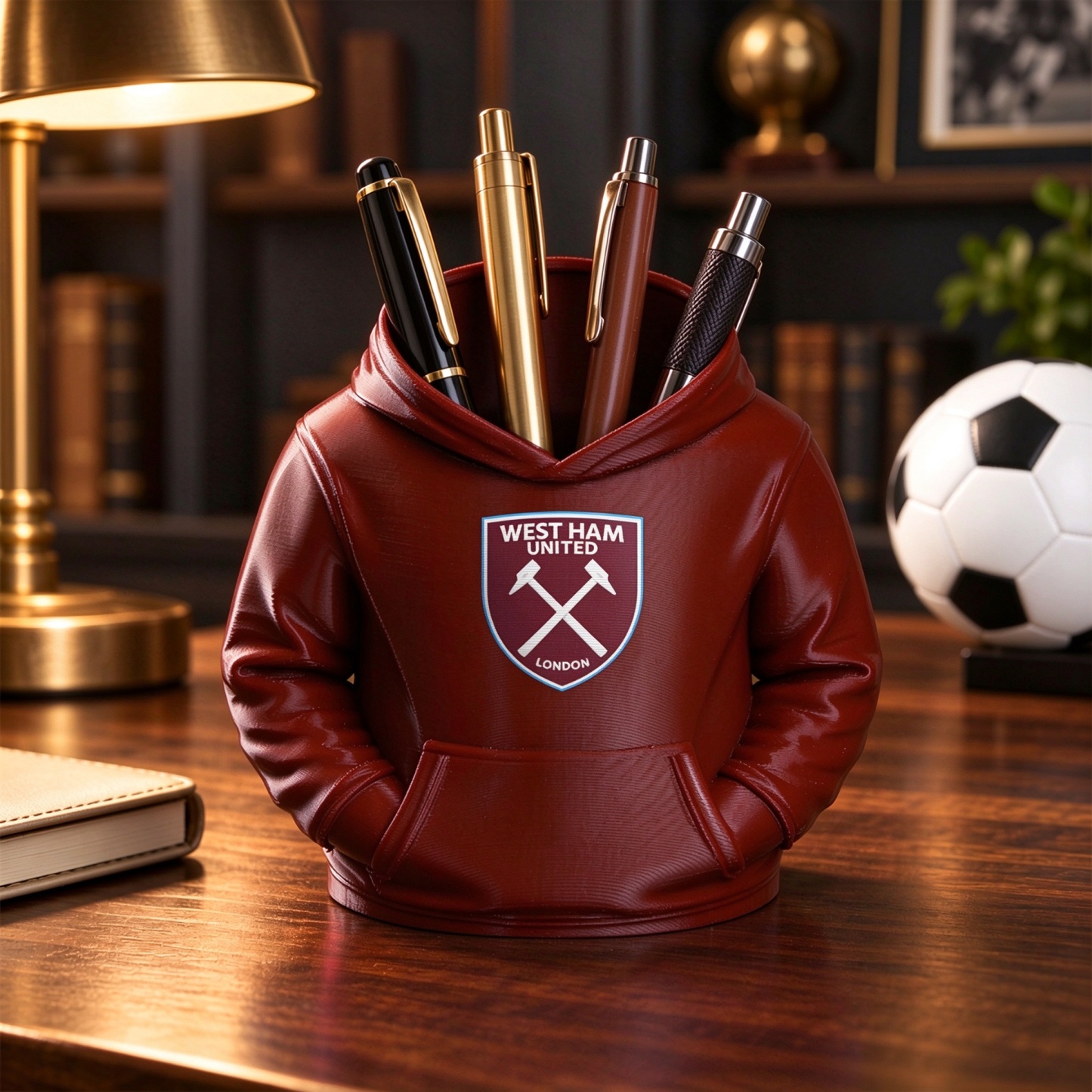 UK Football Hoodie Stifthalter 3D-gedruckter Schreibtisch-Organizer, Fußball-Fan-Geschenk - dephotoblanket