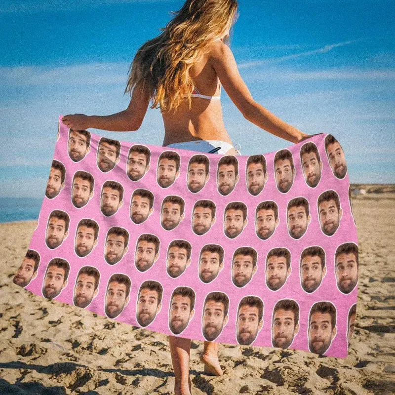 Benutzerdefiniertes Foto-gesichts-strandtuch, Gesichtshandtuch, Geschenk Für Die Beste Freundin - dephotoblanket