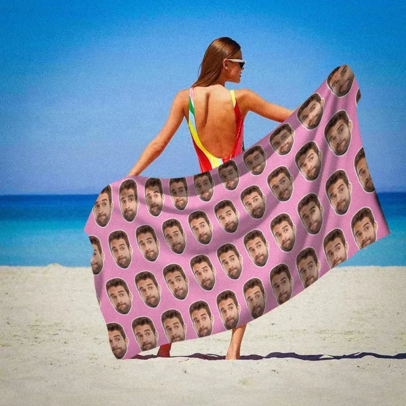 Benutzerdefiniertes Foto-gesichts-strandtuch, Gesichtshandtuch, Geschenk Für Die Beste Freundin - dephotoblanket