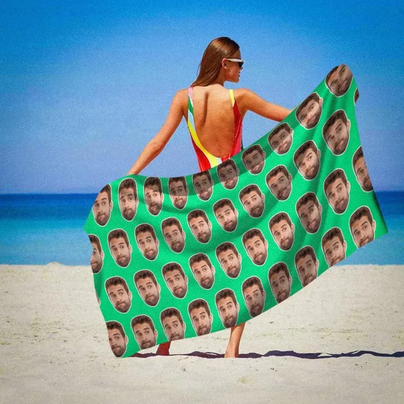 Benutzerdefiniertes Foto-gesichts-strandtuch, Gesichtshandtuch, Geschenk Für Die Beste Freundin - dephotoblanket