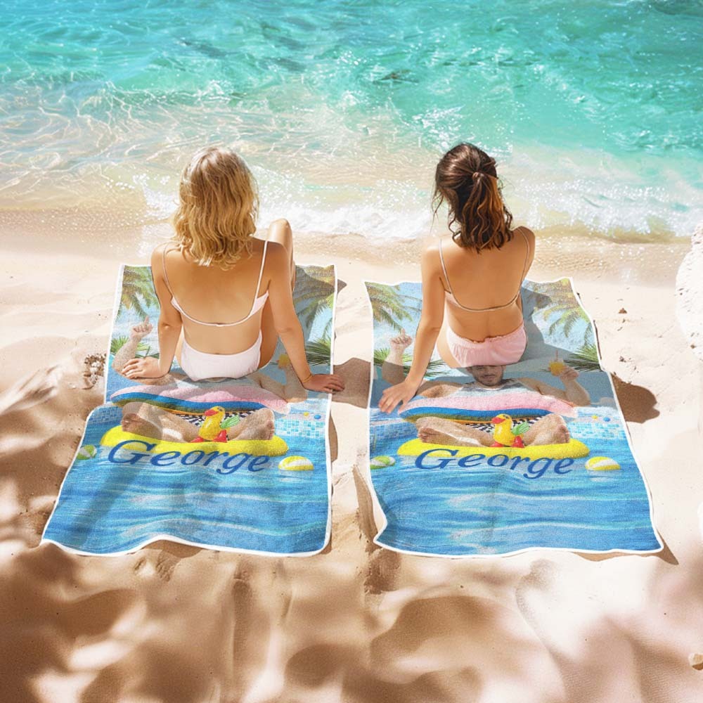 Vatertagsgeschenk, Personalisiertes Strandtuch Für Erwachsene, Paargeschenke Für Ihn, Schnell Trocknend, Bierbauch-vater, Kein Sand, Mikrofaser-strandtuch