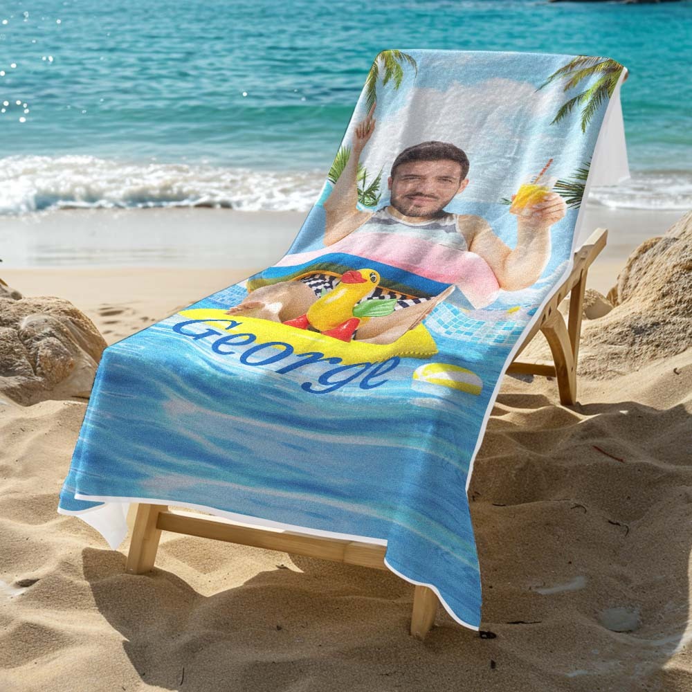 Vatertagsgeschenk, Personalisiertes Strandtuch Für Erwachsene, Paargeschenke Für Ihn, Schnell Trocknend, Bierbauch-vater, Kein Sand, Mikrofaser-strandtuch