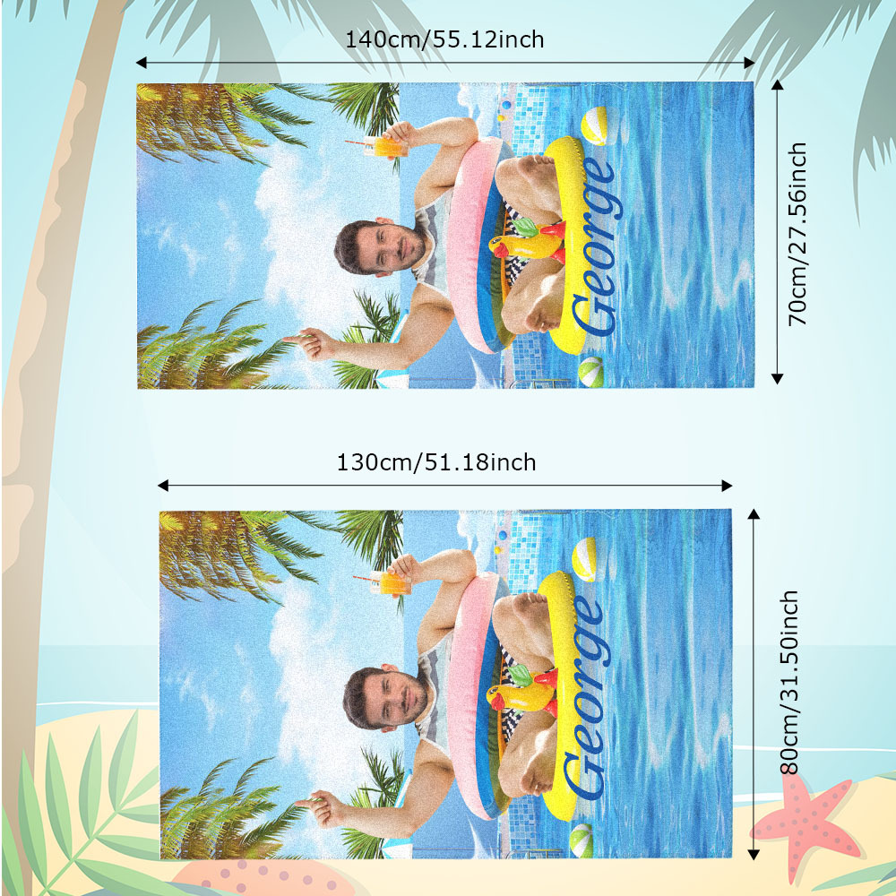 Vatertagsgeschenk, Personalisiertes Strandtuch Für Erwachsene, Paargeschenke Für Ihn, Schnell Trocknend, Bierbauch-vater, Kein Sand, Mikrofaser-strandtuch