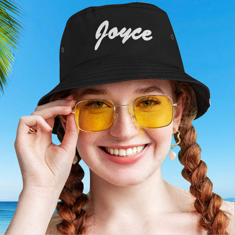 Benutzerdefinierter Fischerhut, Unisex-mütze Mit Text, Personalisierbar, Breite Krempe, Outdoor-sommermütze, Wandern, Strand, Sporthüte, Geschenk Für Liebhaber, Blau - dephotoblanket