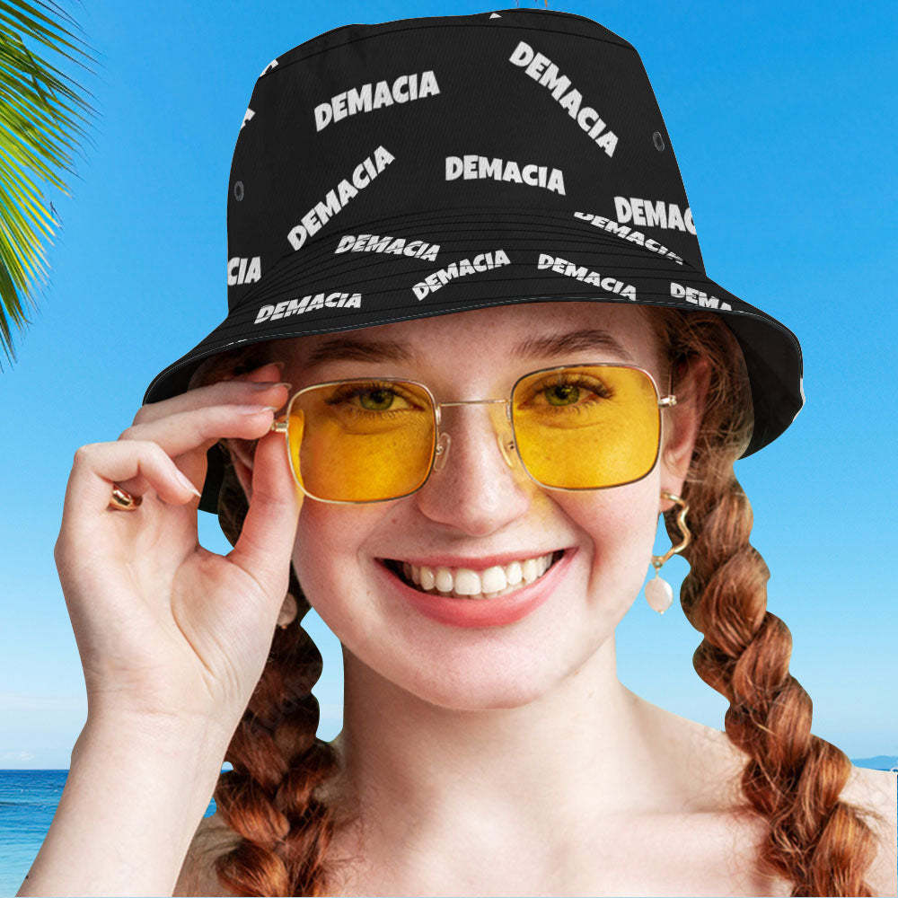 Benutzerdefinierte Bucket Hat Unisex Bucket Hat Mit Text Personalisieren Wide Brim Outdoor Summer Cap Wandern Geschenk Für Liebhaber Schwarz - dephotoblanket