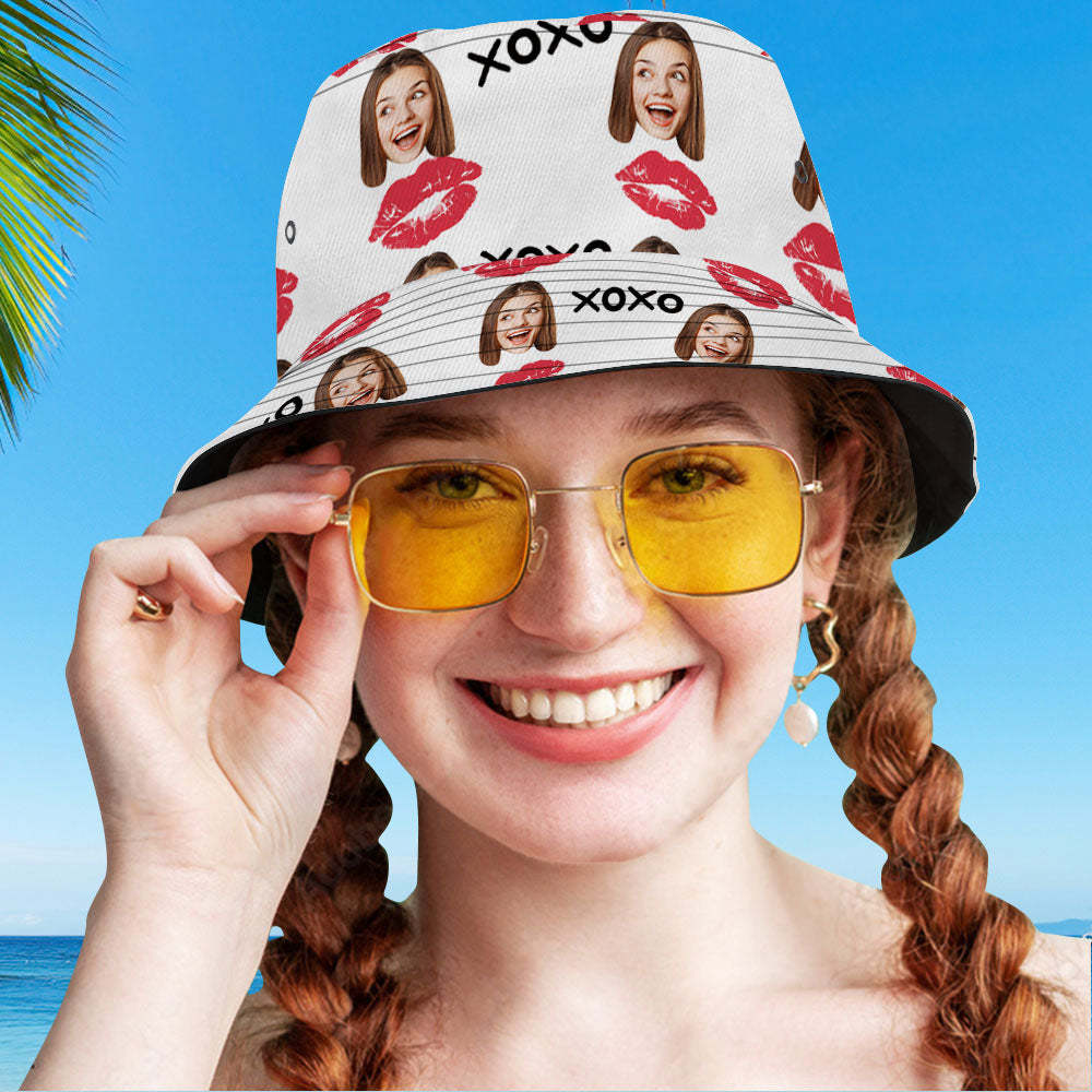 Personalisierter Hawaiianischer Fischerhut Mit Roten Lippen, Fischerhut, Valentinstagsgeschenk - dephotoblanket