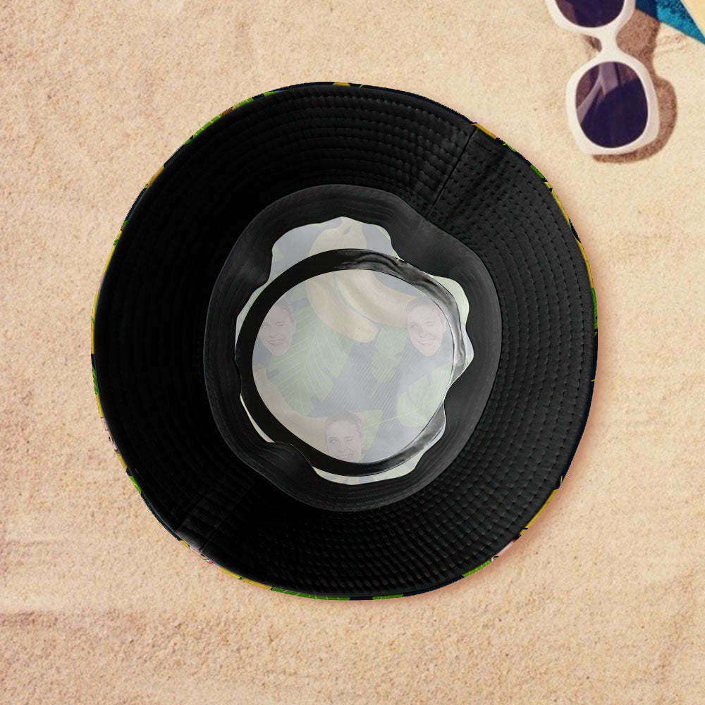 Passen Sie Ihr Fotogesicht Und Ihren Haustier-sommer-fischerhut Individuell An – Banane - dephotoblanket