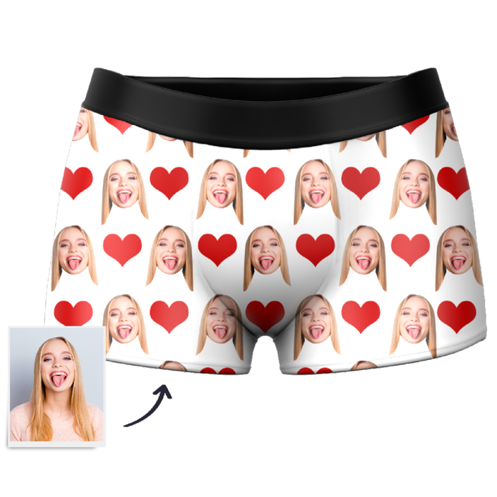 Herren-boxershorts Mit Individuellem Gesicht, Personalisiertes Foto, Geschenke Für Freundin, Hochzeitstag - dephotoblanket
