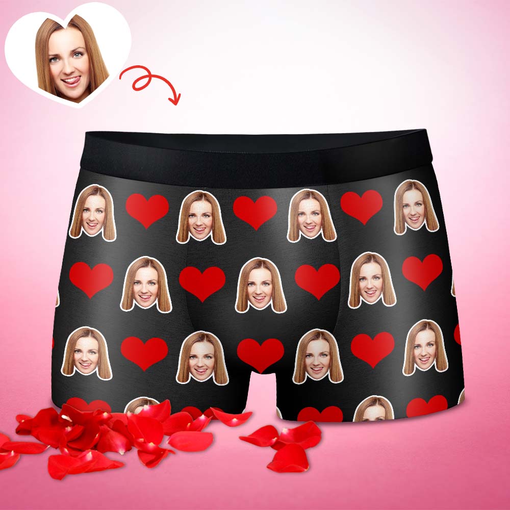 Herren Benutzerdefinierte Gesicht Boxershorts Personalisierte Foto Freundin Hochzeitstag Geschenke