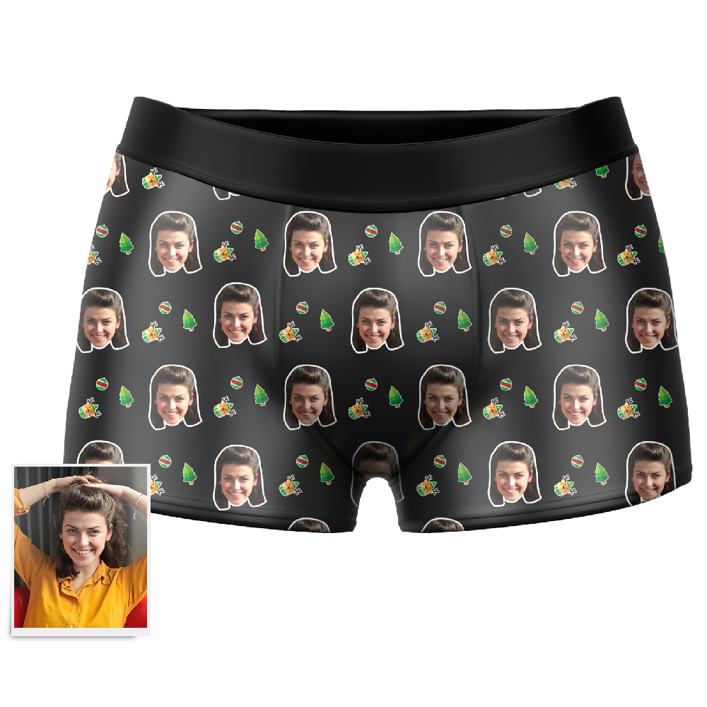 Men's Solid Color Custom Face Boxer Shorts - dephotoblanket