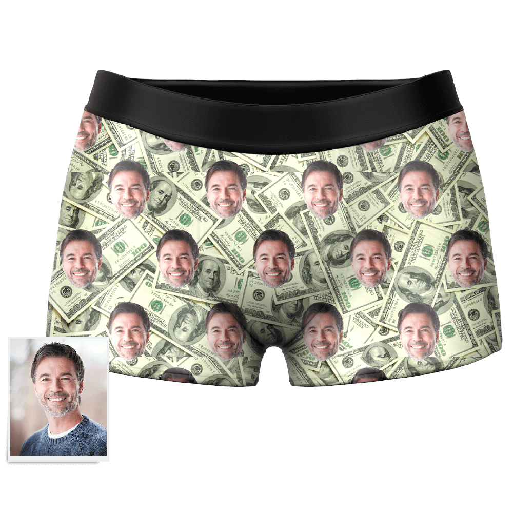 Herren-boxershorts Mit Individuellem Gesicht – Geld - dephotoblanket
