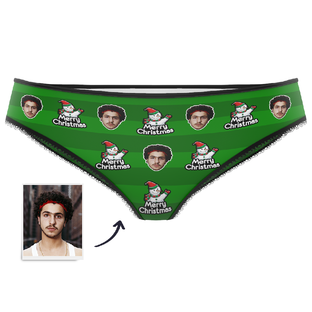 Custom Face Damenhöschen-weihnachtsschneemann - dephotoblanket