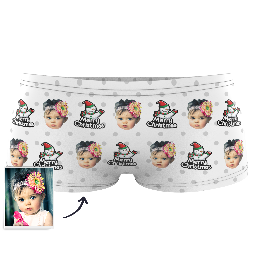 Weihnachts-schneemann-boxershorts Für Kinder Mit Individuellem Gesicht - dephotoblanket