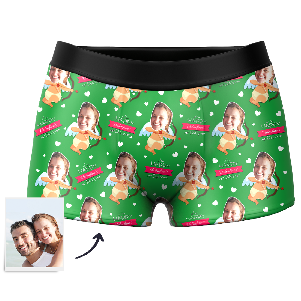 Men's Cupid Custom Face Couple Boxer – Alles Gute Zum Valentinstag - dephotoblanket