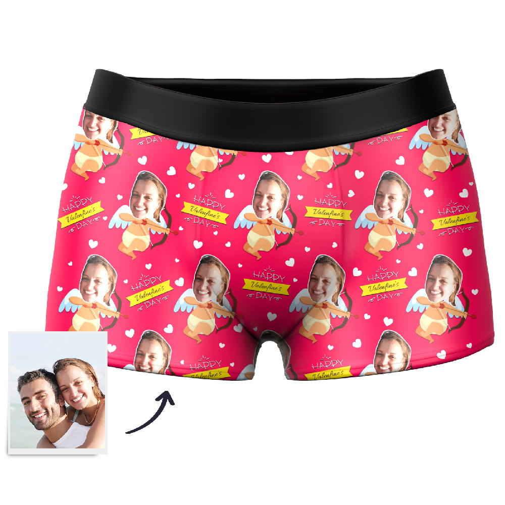 Men's Cupid Custom Face Couple Boxer – Alles Gute Zum Valentinstag - dephotoblanket