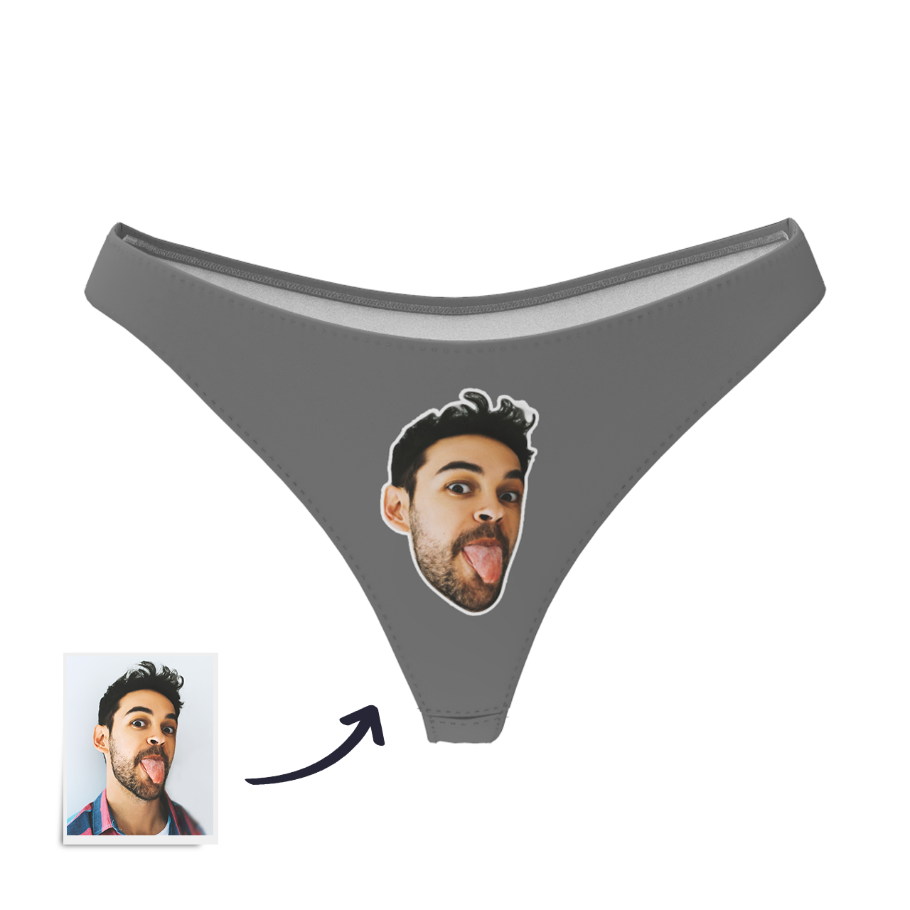 Damen-tanga-höschen Mit Individuellem Gesicht – Einfarbig - dephotoblanket