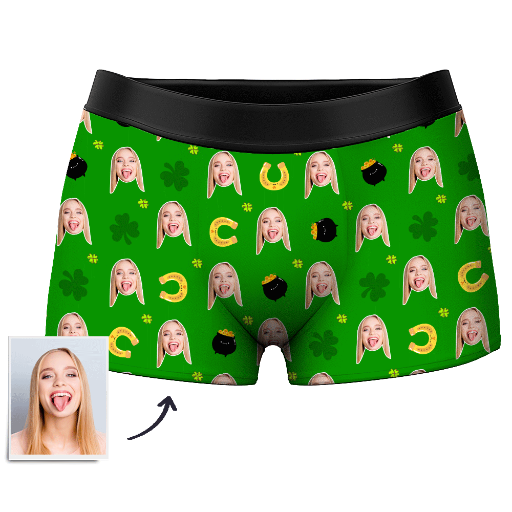 Herren-boxershorts Mit Individuellem Gesicht – Lucky Gold Pouch - dephotoblanket