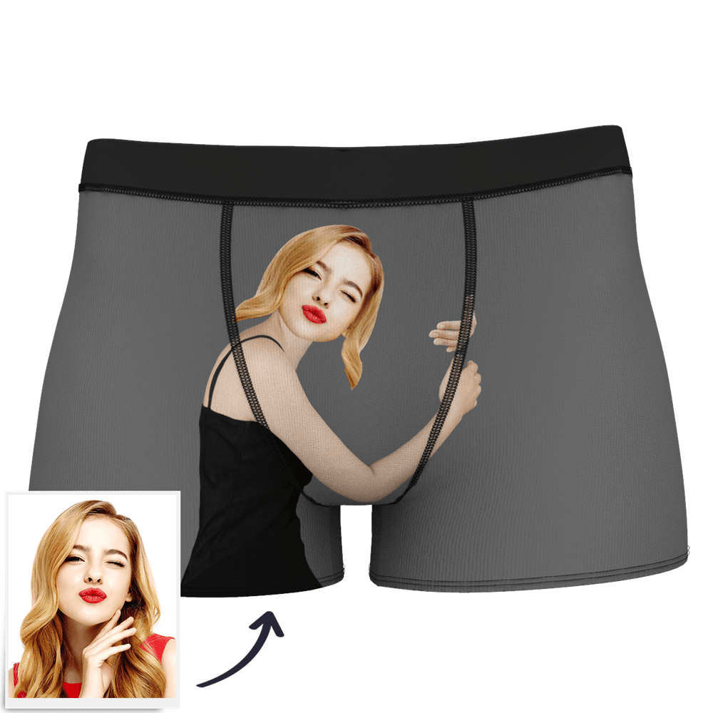 Herren-boxershorts Mit Individuellem Gesicht Am Körper, Boxershorts Mit Lustigem Gesicht – Let Me See/ Sexy Girl/ Hot Dance/ Es Gehört Mir/ Only I Can Ride It/ Comic-girl-brille/ Pick-up-rock - dephotoblanket